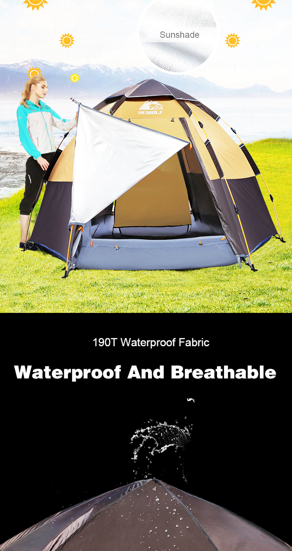 Cheap Goat Tents Outdoor Camping Tent Double Layer Wateroproof Family Automatic Tents 5 8 Persons Portable Breathable Outdoor Travel Hiking Tent Tents 